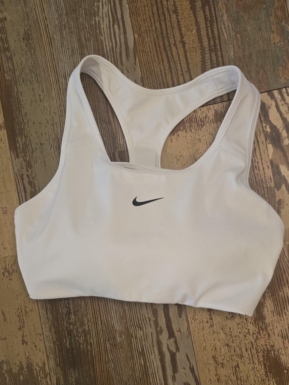Nike Swoosh Sports Bra‎ White/Black Women’s Size Medium
